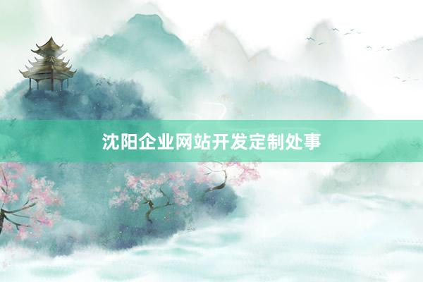 沈阳企业网站开发定制处事