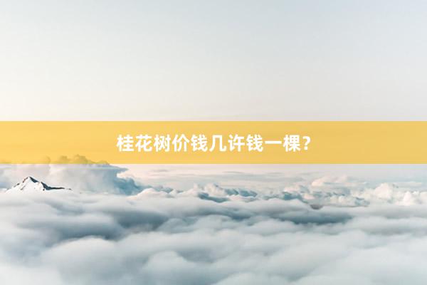 桂花树价钱几许钱一棵？